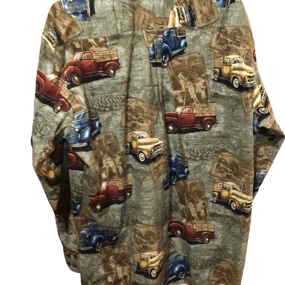 RedHead Long Sleeve Button up Shirt Men’s Large Vintage Trucks - Picture 2 of 16
